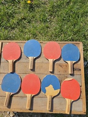 Vintage Sportcraft Ping Pong Paddles 4 Sets, 8 Total